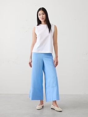 Banana Republic Factory Blue Wide-Leg Crop Pants